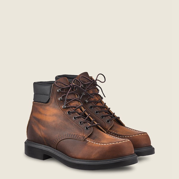 Red Wing Mens Classic Supersole - 6-inchr Rough & Tough Leather - Heritage Boots Dark Brown - 3185HT